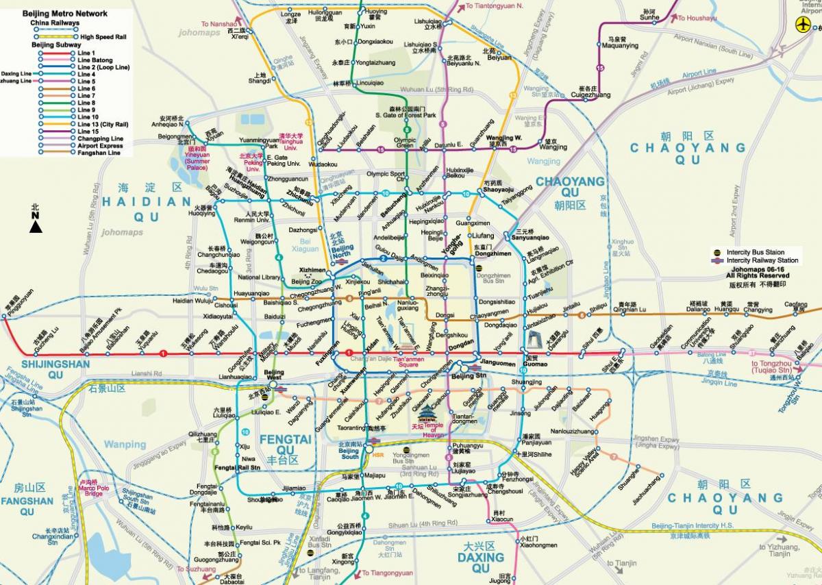 Պեկինը մետրոյի քարտեզ