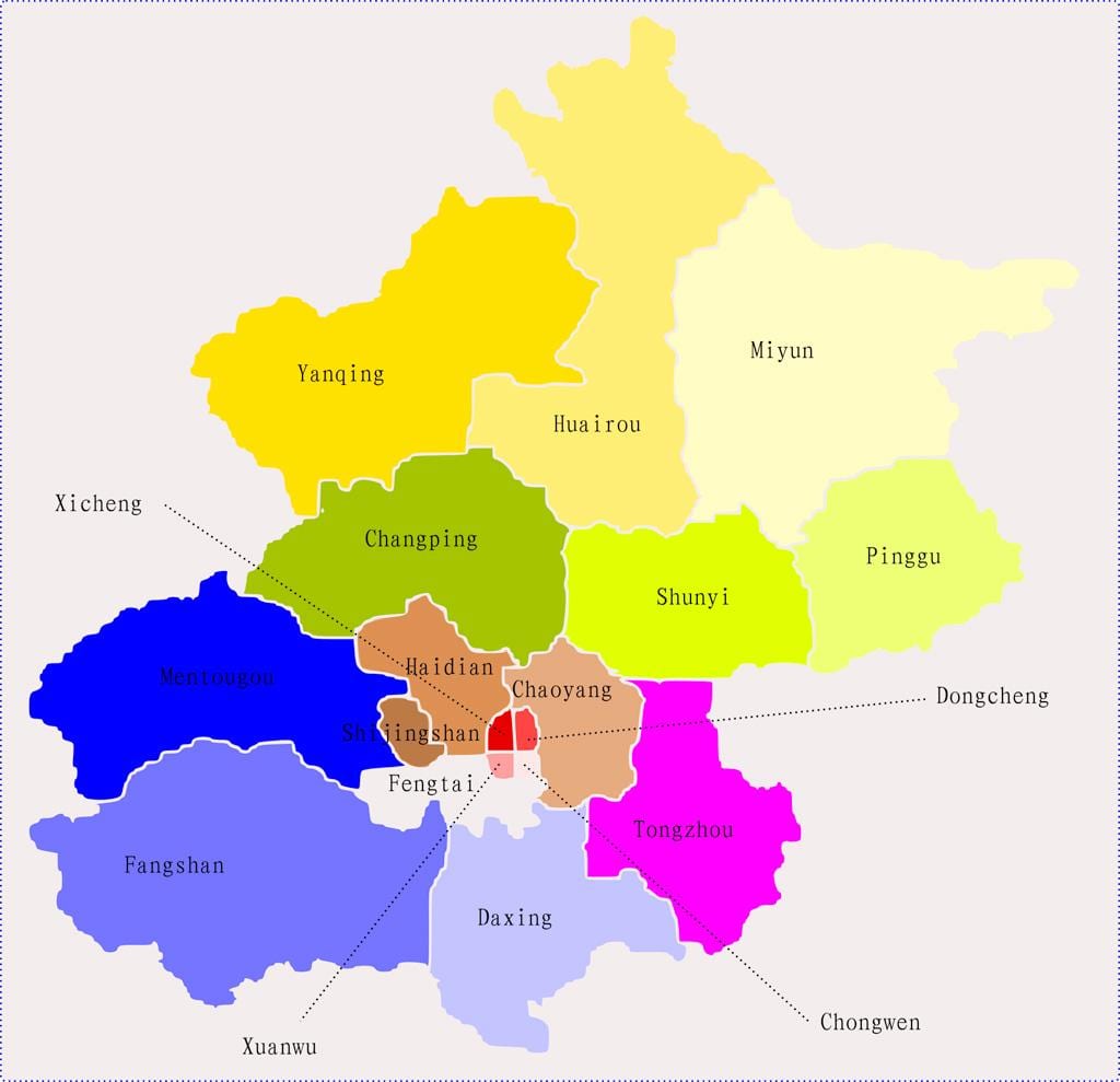 Պեկին, Չինաստան քարտեզ